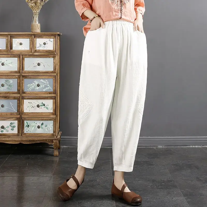 Cotton Linen Casual Pants Women 2026 Summer New Temperament High Waist Trousers Femme Middle-aged Mother Nine Harem Pants Ladies
Cotton Linen Casual Pants Women 2026 Summer New Temperament High Waist Trousers Femme Middle-aged Mother Nine Harem Pants Ladies
