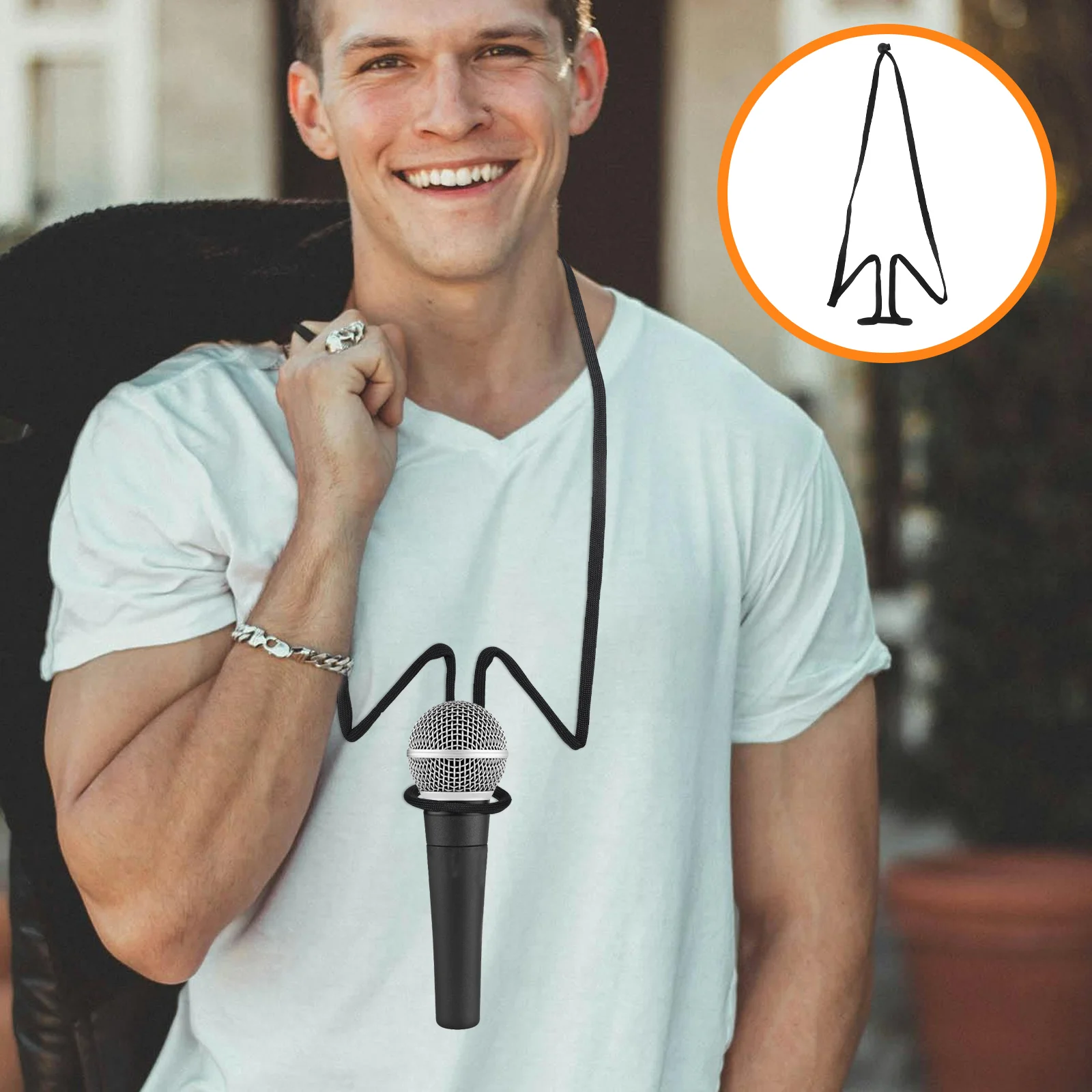Neck Microphone Stand Adjustable Rope Holder Lanyard for Stage Metal Hanging Brackets
Neck Microphone Stand Adjustable Rope Holder Lanyard for Stage Metal Hanging Brackets