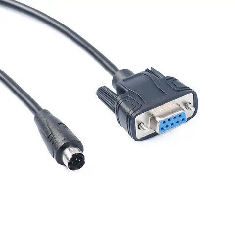 RS232 DB9 Female to Mini Din 8P Serial Cable for Connecting Delta DVP Series PLC to PC/HMI Downloading or Programming
