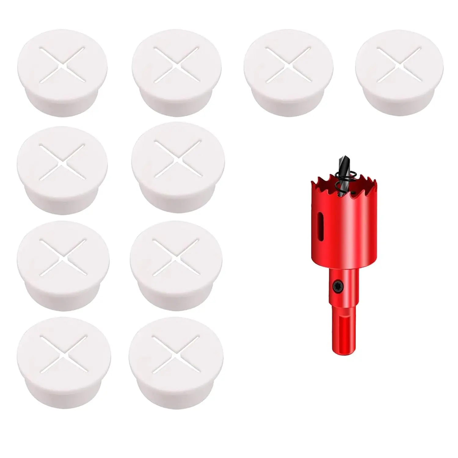 10PCS Desk Grommet 1 Inch (25mm) Cable Hole Covers with Hole Saw for Office and Home Table Cable Management (White)
10PCS Desk Grommet 1 Inch (25mm) Cable Hole Covers with Hole Saw for Office and Home Table Cable Management (White)