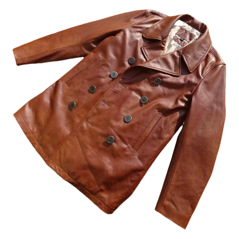 Brown Autumn Leather Jacket Men Retro Style Plus Size 5XL Genuine Natural Cowhide Double Breasted 740 Windbreaker Coat
Brown Autumn Leather Jacket Men Retro Style Plus Size 5XL Genuine Natural Cowhide Double Breasted 740 Windbreaker Coat