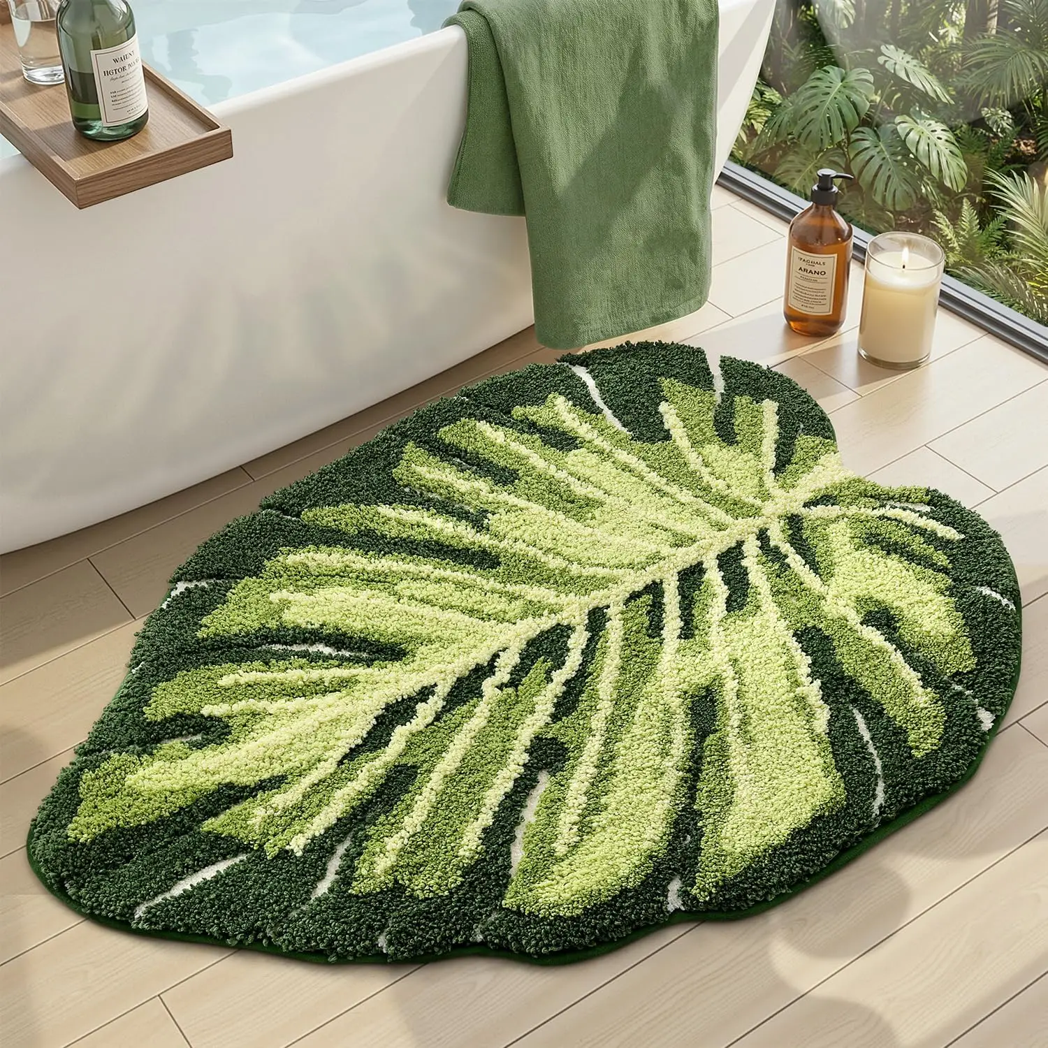 Leaf Bathroom Rugs Monstera 23.5x31.5 Soft Fluffy Cute Bath Mat with Non Slip Backing, Washable Absorbent Quick Dry for Shower
Leaf Bathroom Rugs Monstera 23.5x31.5 Soft Fluffy Cute Bath Mat with Non Slip Backing, Washable Absorbent Quick Dry for Shower