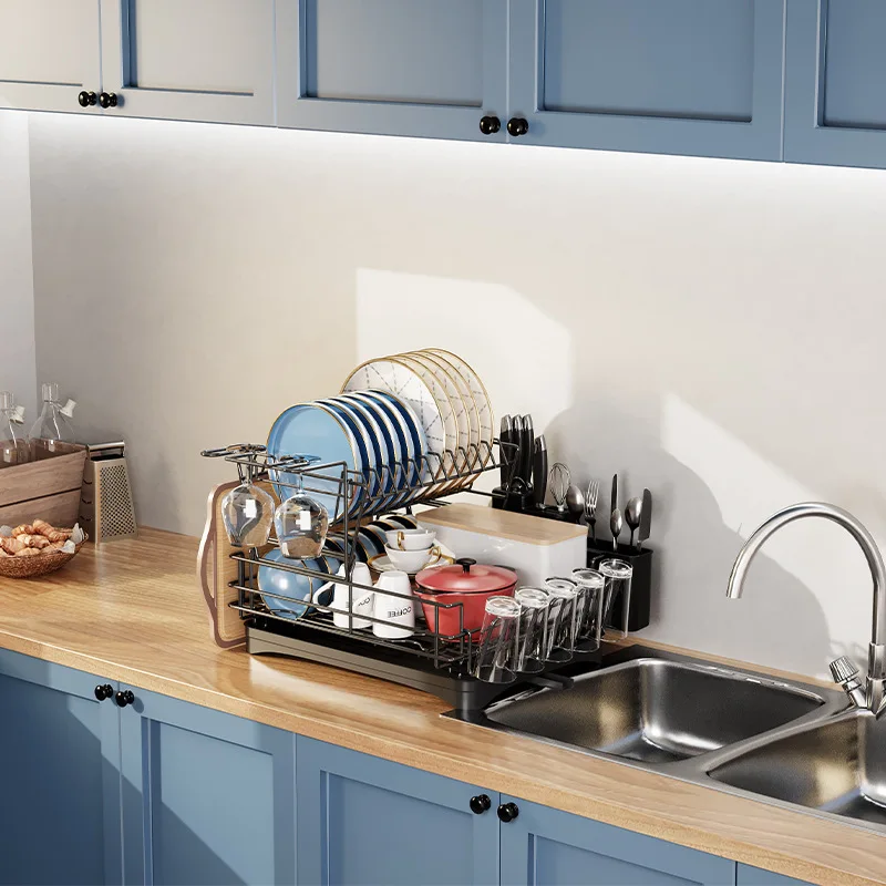 Firm Dish drain rack Double-layer multifunctional bowl and chopstick storage rack Household kitchen water cup rack
Firm Dish drain rack Double-layer multifunctional bowl and chopstick storage rack Household kitchen water cup rack