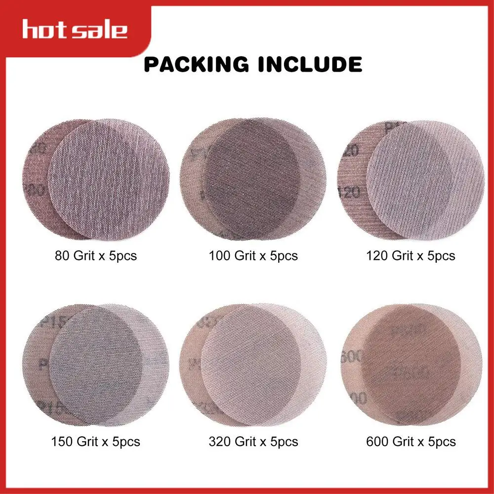 AT48-30 Pcs Mesh Sanding Discs 125Mm 80-600 Grit Hook And Loop Sanding Paper Dry Abrasive Discs For Sander Replacement Pads
AT48-30 Pcs Mesh Sanding Discs 125Mm 80-600 Grit Hook And Loop Sanding Paper Dry Abrasive Discs For Sander Replacement Pads
