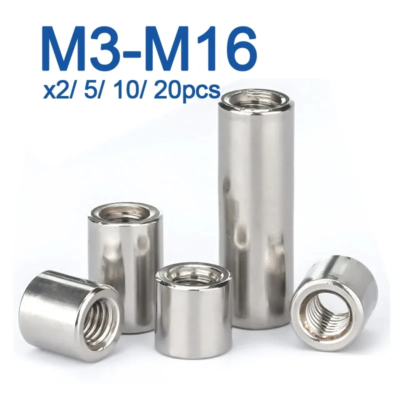 M3 M4 M5 M6 M8 M10 ~M16 304 Stainless Steel Extension Thicken Round Column Joint Coupling Nut Cylindrical Connect Screw Nut
M3 M4 M5 M6 M8 M10 ~M16 304 Stainless Steel Extension Thicken Round Column Joint Coupling Nut Cylindrical Connect Screw Nut