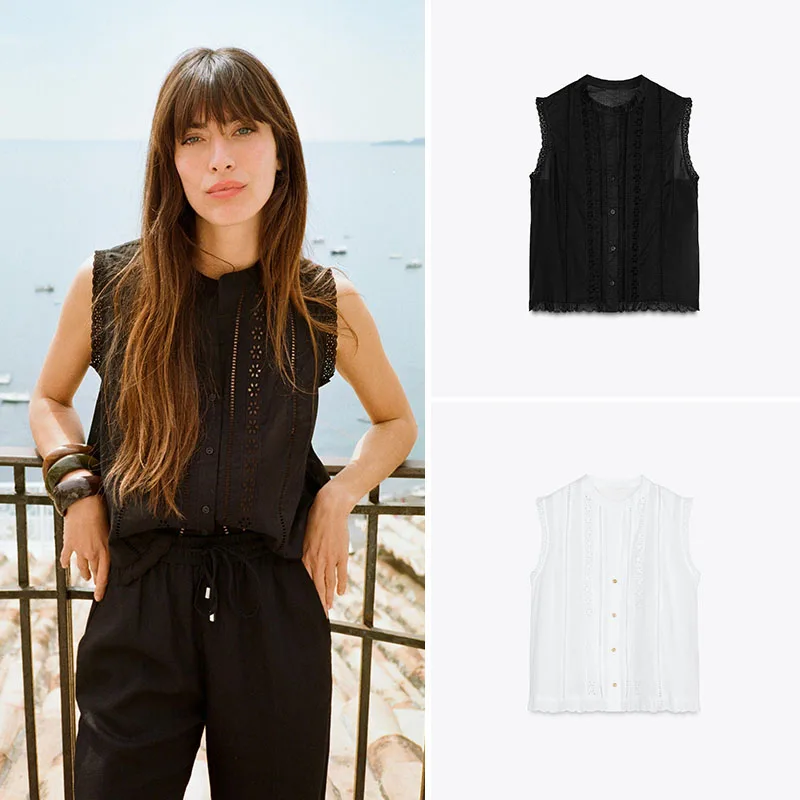 Romantic Style Lace Trim Sleeveless Top New Arrival Women's Fashion Summer 2025 Ethnic Stage Costume for Ladies 20-50 Years Old
Romantic Style Lace Trim Sleeveless Top New Arrival Women's Fashion Summer 2025 Ethnic Stage Costume for Ladies 20-50 Years Old