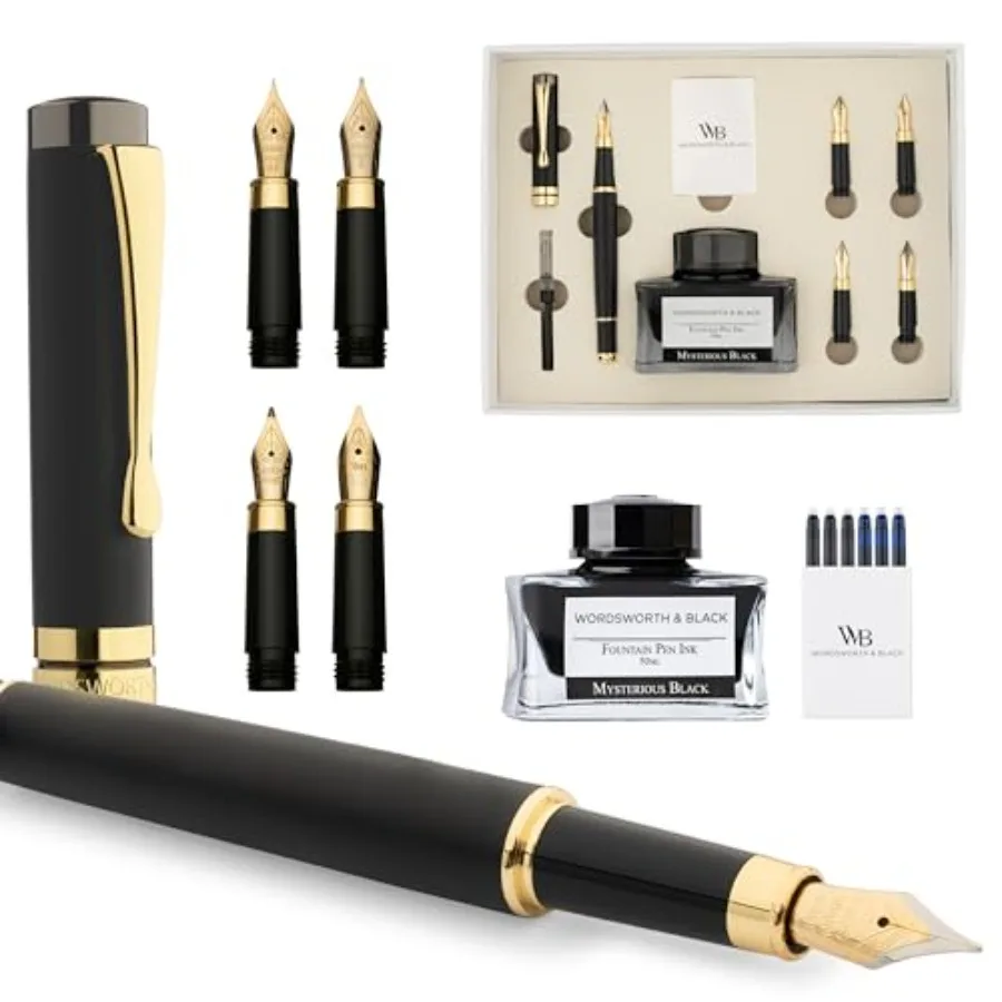 Fountain Pen Gift Set Includes Ink Bottle 6 Ink Cartridges Ink Refill Converter 4 Replacement Nibs Luxury Bamboo Journaling Cal
Fountain Pen Gift Set Includes Ink Bottle 6 Ink Cartridges Ink Refill Converter 4 Replacement Nibs Luxury Bamboo Journaling Cal