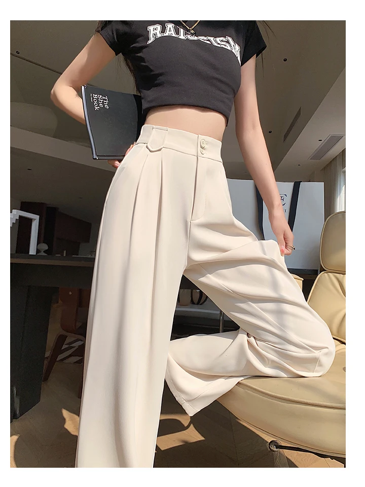 Elegant Drapey Suit Pants Women's Spring Summer Thin Elastic Waist Slim Fit Wide Leg Loose Straight Casual Floor Length
Elegant Drapey Suit Pants Women's Spring Summer Thin Elastic Waist Slim Fit Wide Leg Loose Straight Casual Floor Length