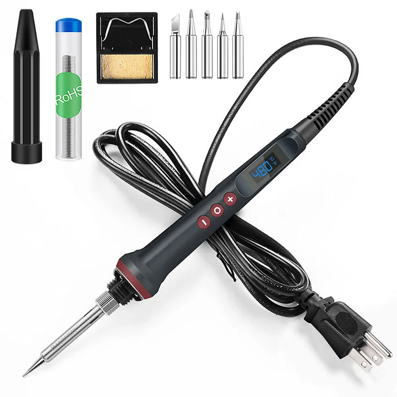 90W Soldering Iron Portable Digital Temperature Adjustment Automatic Sleep Internal Heat Ceramic Heating ElectronicWelding Tools
90W Soldering Iron Portable Digital Temperature Adjustment Automatic Sleep Internal Heat Ceramic Heating ElectronicWelding Tools