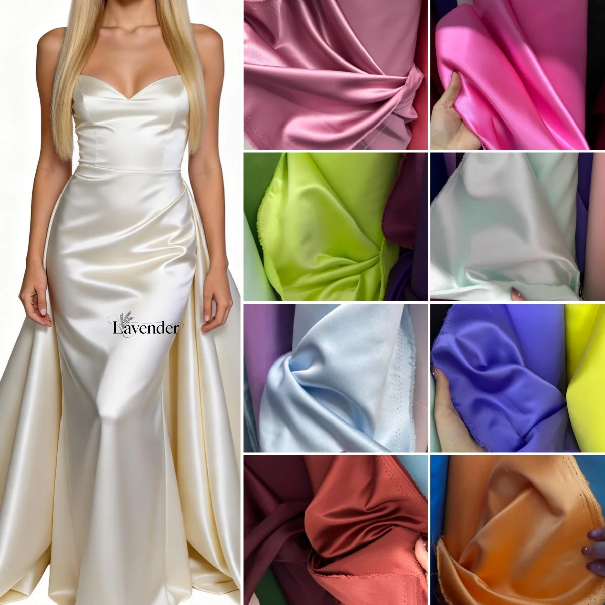 Champagne white high-end wedding dress DIY satin fabric stiff standing satin fabric sewing evening gown thick satin fabric
Champagne white high-end wedding dress DIY satin fabric stiff standing satin fabric sewing evening gown thick satin fabric