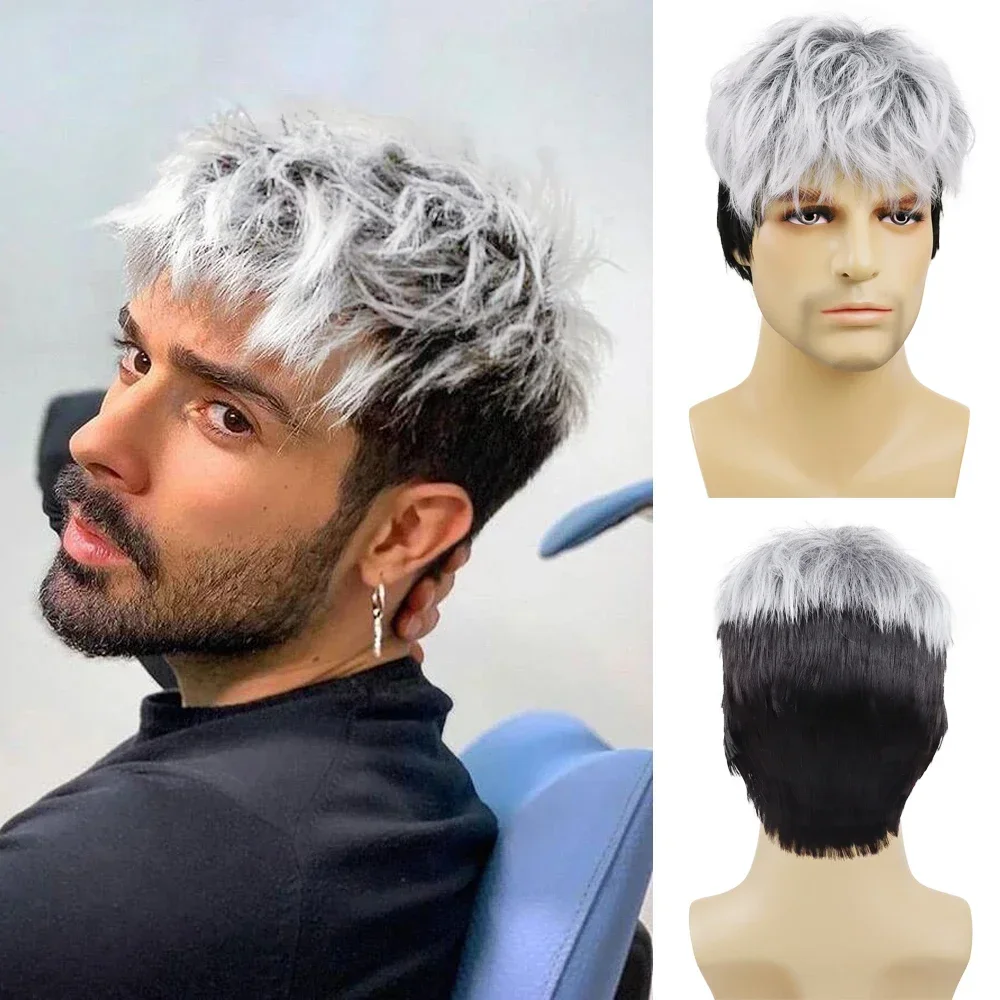 Synthetic Short Haircut Grey Mix Black Wigs for Men Heat Resistant Fiber Old Man Cosplay Costume Party Natural Curly Elderly Wig
Synthetic Short Haircut Grey Mix Black Wigs for Men Heat Resistant Fiber Old Man Cosplay Costume Party Natural Curly Elderly Wig