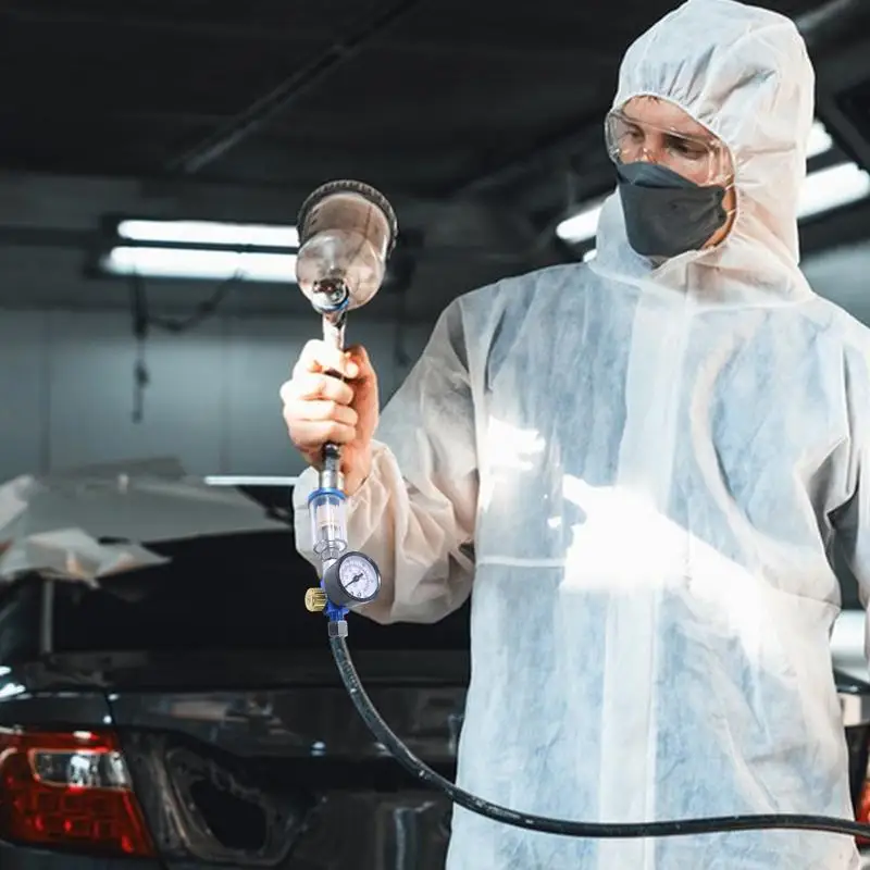 Oil Water Separator Waterproof Air Adjusting Regulator With Pressure Gauge Reusable Water Separator Paint Sprayer Adjusting Tool
Oil Water Separator Waterproof Air Adjusting Regulator With Pressure Gauge Reusable Water Separator Paint Sprayer Adjusting Tool
