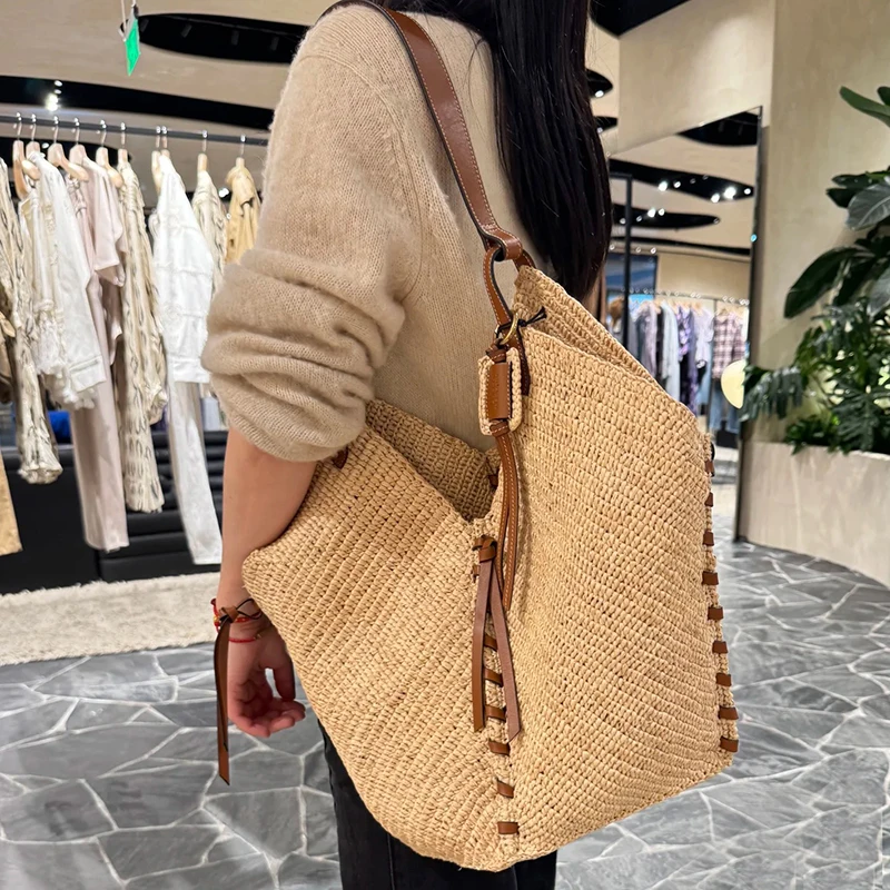 2025 New French Fashion Straw Straw Shoulder Bags For Summer Beach Vacation, Large Capacity Handheld Tote Bag For Women Trendy
2025 New French Fashion Straw Straw Shoulder Bags For Summer Beach Vacation, Large Capacity Handheld Tote Bag For Women Trendy