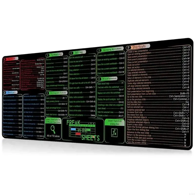K3NB NonSlip Gaming Keyboards Pad Useful Excels and Word Cheats Sheet Computer Mat
K3NB NonSlip Gaming Keyboards Pad Useful Excels and Word Cheats Sheet Computer Mat