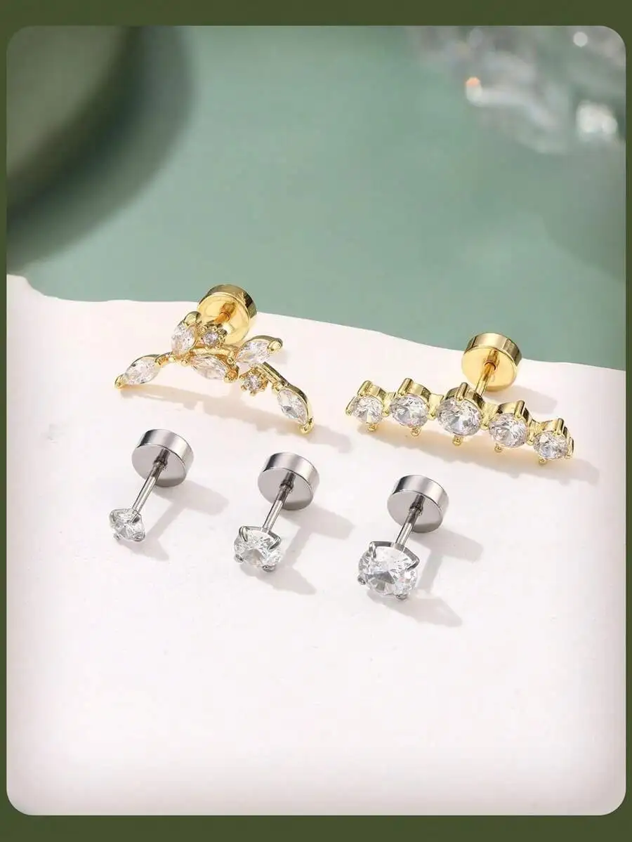 12 Pairs Hypoallergenic Flat Back Stud Earrings For Cartilage Helix Tragus Conch Daith Multiple Piercings
12 Pairs Hypoallergenic Flat Back Stud Earrings For Cartilage Helix Tragus Conch Daith Multiple Piercings