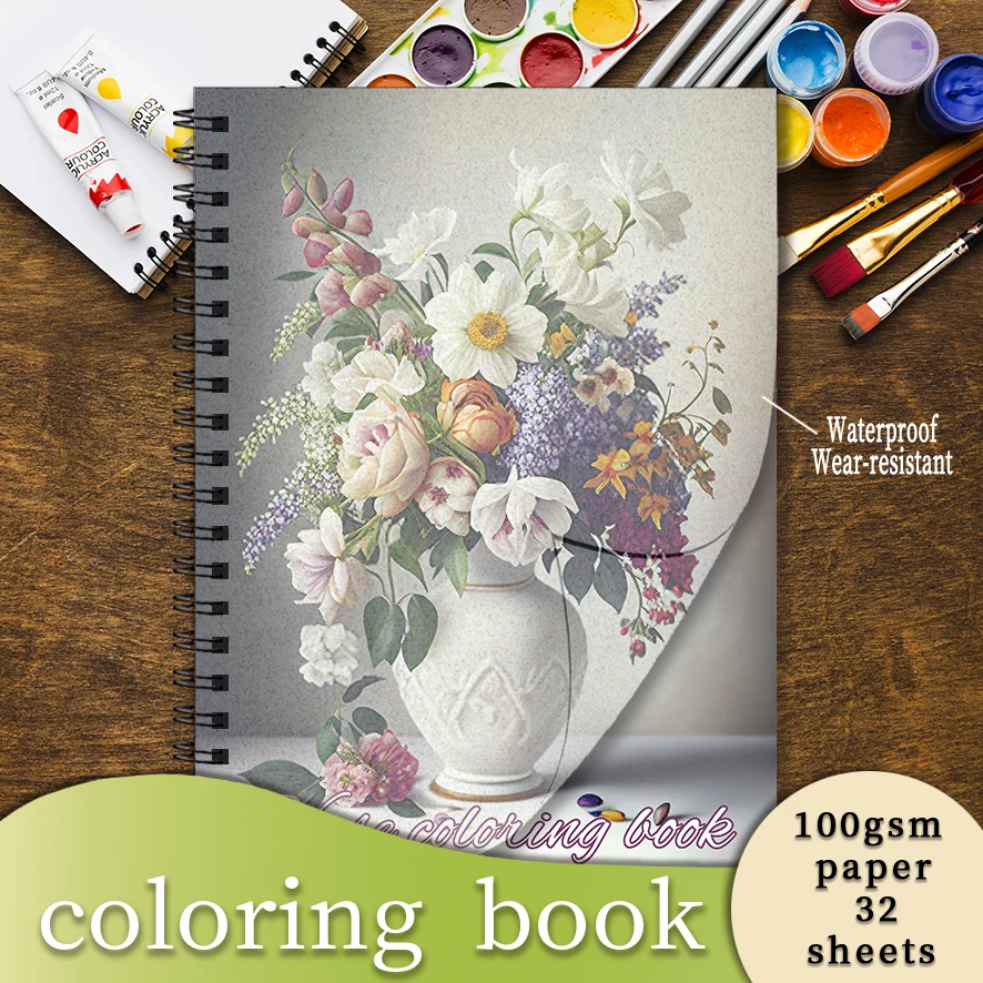 Delicate Vase Adult Coloring Book - 8.3x 11.2 Inch 32 Page Coloring Book - Helps Reduce Stress and Ease Emotions
Delicate Vase Adult Coloring Book - 8.3x 11.2 Inch 32 Page Coloring Book - Helps Reduce Stress and Ease Emotions