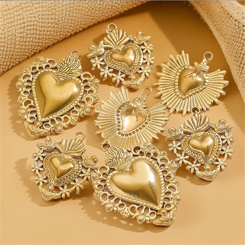 20Pcs/Lot 18K Gold Plated Stainless Steel Hollow Sun Heart Charms for DIY Pendant Necklace Jewelry Findings Accessories
20Pcs/Lot 18K Gold Plated Stainless Steel Hollow Sun Heart Charms for DIY Pendant Necklace Jewelry Findings Accessories