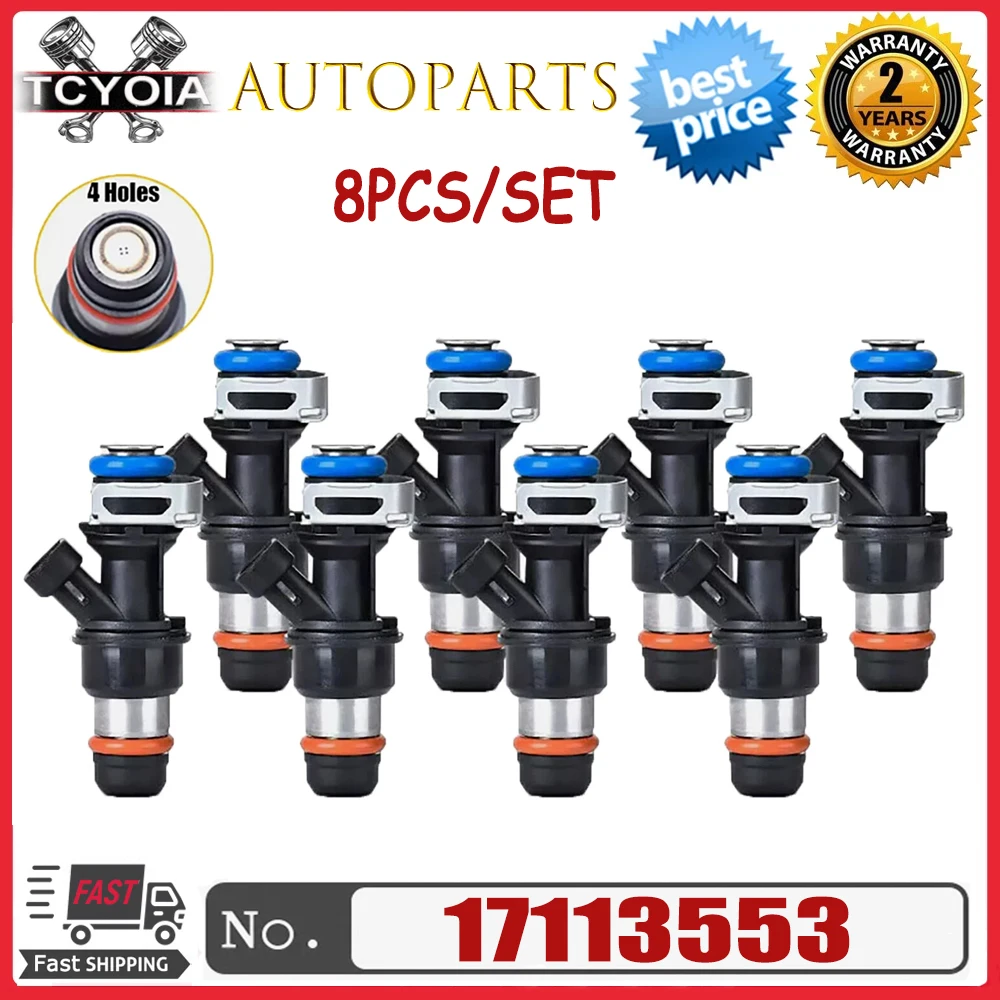 8pcs Fuel Injectors 17113553 for Cadillac Escalade ESV EXT Chevy Silverado GMC Yukon Savana Sierra 1500 2500 3500 4.8L 5.3L 6.0L
8pcs Fuel Injectors 17113553 for Cadillac Escalade ESV EXT Chevy Silverado GMC Yukon Savana Sierra 1500 2500 3500 4.8L 5.3L 6.0L