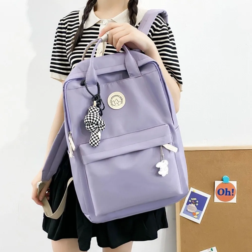 Lightweight Waterproof Women Backpack Nylon Solid Color School Bag Large Capacity Ergonomic Travel Backpack College Student 
Lightweight Waterproof Women Backpack Nylon Solid Color School Bag Large Capacity Ergonomic Travel Backpack College Student