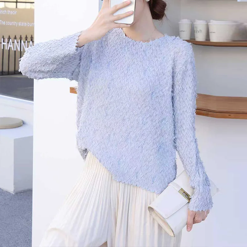 Miyake Fold 2026 Spring and Autumn New Fold High End T-shirt Fashionable, Elegant, Thin, Solid Color Design Women's Wear Pleat
Miyake Fold 2026 Spring and Autumn New Fold High End T-shirt Fashionable, Elegant, Thin, Solid Color Design Women's Wear Pleat