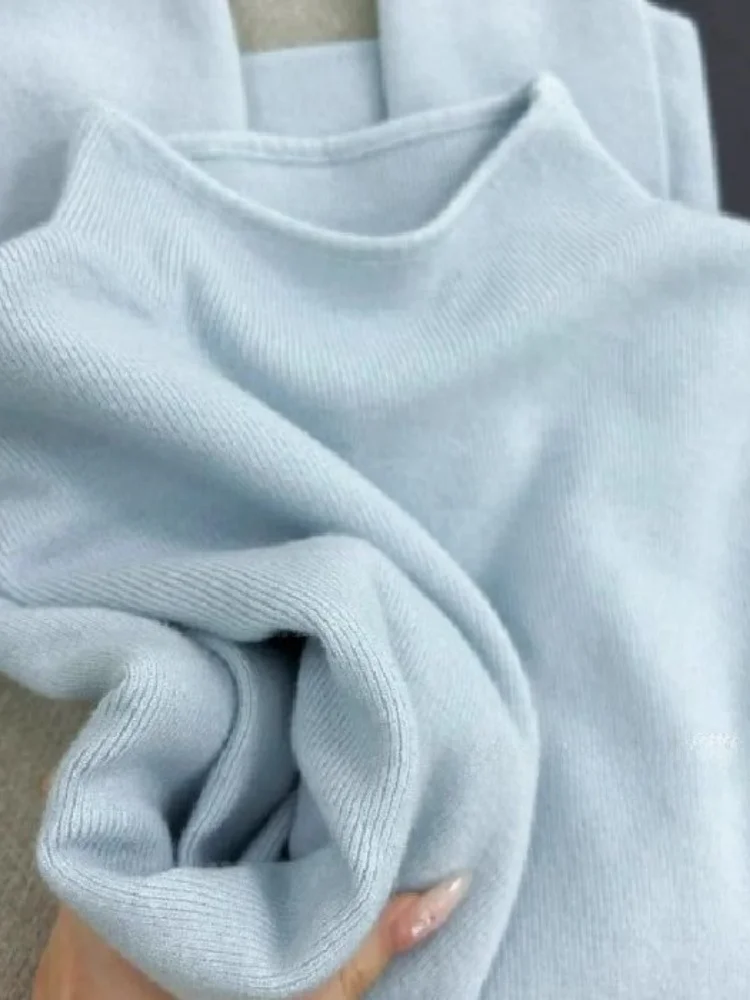 Мягкий шикарный женский вязаный свитер с высоким уровнем Ne, молочно-синий базовый слой, внутренний топ на осень-зиму, милый свободный трикотаж
Мягкий шикарный женский вязаный свитер с высоким уровнем Ne, молочно-синий базовый слой, внутренний топ на осень-зиму, милый свободный трикотаж