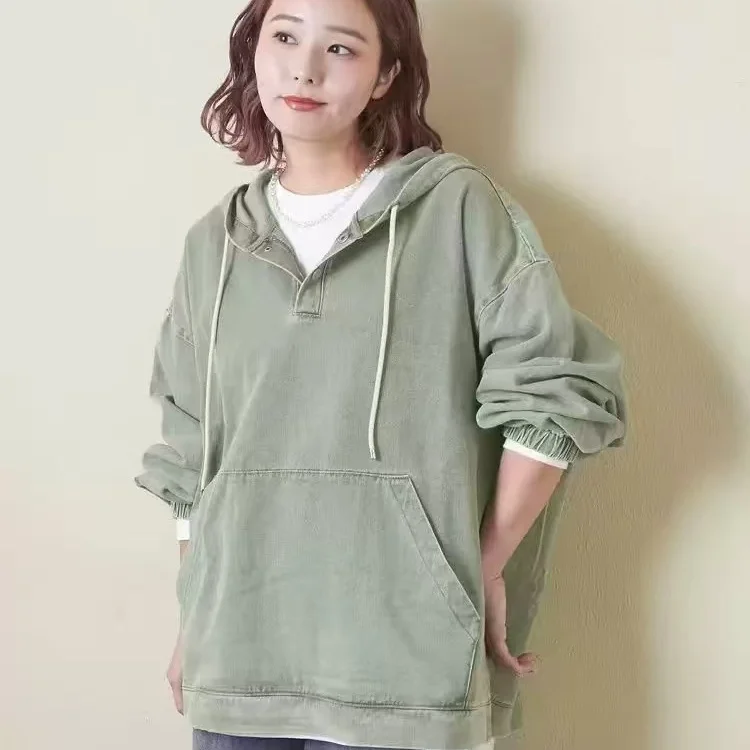 Thickened Long Sleeve Denim Hoodie Women's Spring New Style Pure Cotton Fashion Loose Fit Hooded Jacket Short Coat
Thickened Long Sleeve Denim Hoodie Women's Spring New Style Pure Cotton Fashion Loose Fit Hooded Jacket Short Coat