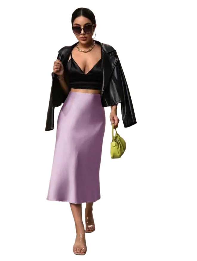 French Satin Elegant Long Skirt Solid Office Lady MIdi Dress Women Clothes Thin Casual Luxury Women Clothing Simple Wrap Buttock
French Satin Elegant Long Skirt Solid Office Lady MIdi Dress Women Clothes Thin Casual Luxury Women Clothing Simple Wrap Buttock