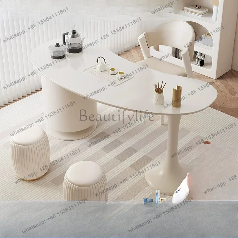 Cream wind tea table modern simple household balcony small apartment
Cream wind tea table modern simple household balcony small apartment