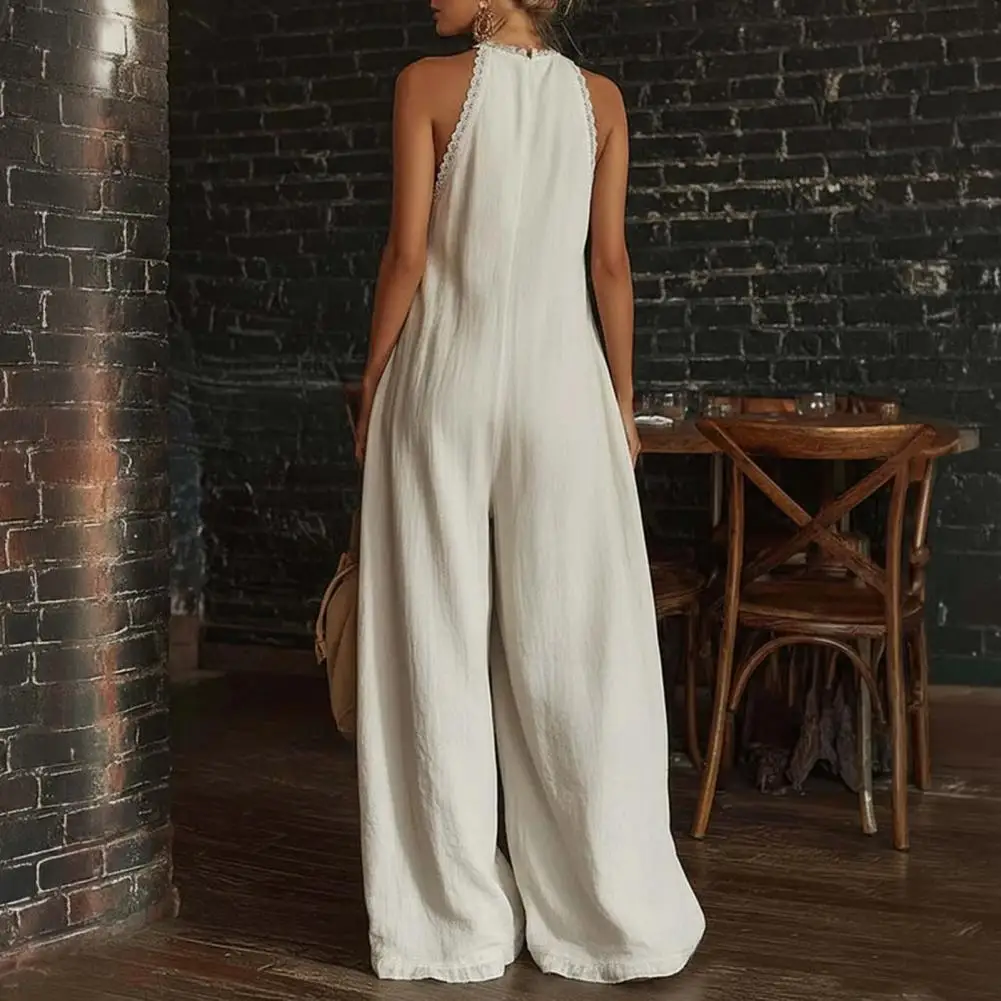 Women One-piece Sexy Lace Trim Halter Jumpsuit for Women V-neck Romper Wide Leg Summer Beach Vacation Outfit Women Jumpsuit
Women One-piece Sexy Lace Trim Halter Jumpsuit for Women V-neck Romper Wide Leg Summer Beach Vacation Outfit Women Jumpsuit