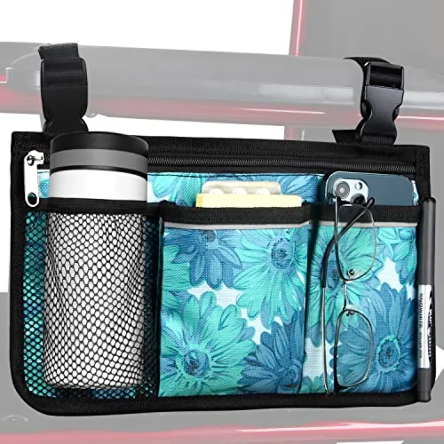 Wheelchair Side Bag, Upgrade Wheelchair Armrest Storage Pouch with Cup Holder and Reflective Strip, Made with Waterproof Fabric
Wheelchair Side Bag, Upgrade Wheelchair Armrest Storage Pouch with Cup Holder and Reflective Strip, Made with Waterproof Fabric