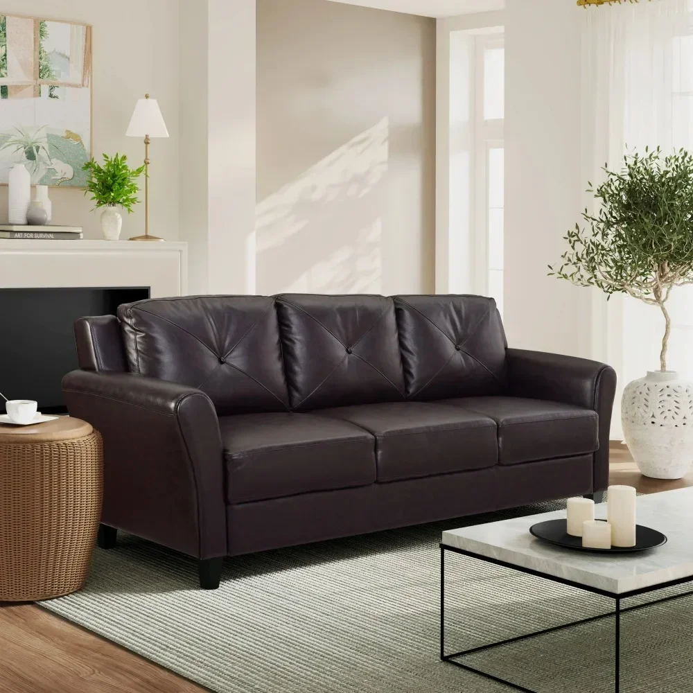 Sofa Living Room Traditional Sofa with Curved Arms, Faux Leather Senior 's Sofas Furniture Living Room Sofa Bed 
Sofa Living Room Traditional Sofa with Curved Arms, Faux Leather Senior 's Sofas Furniture Living Room Sofa Bed