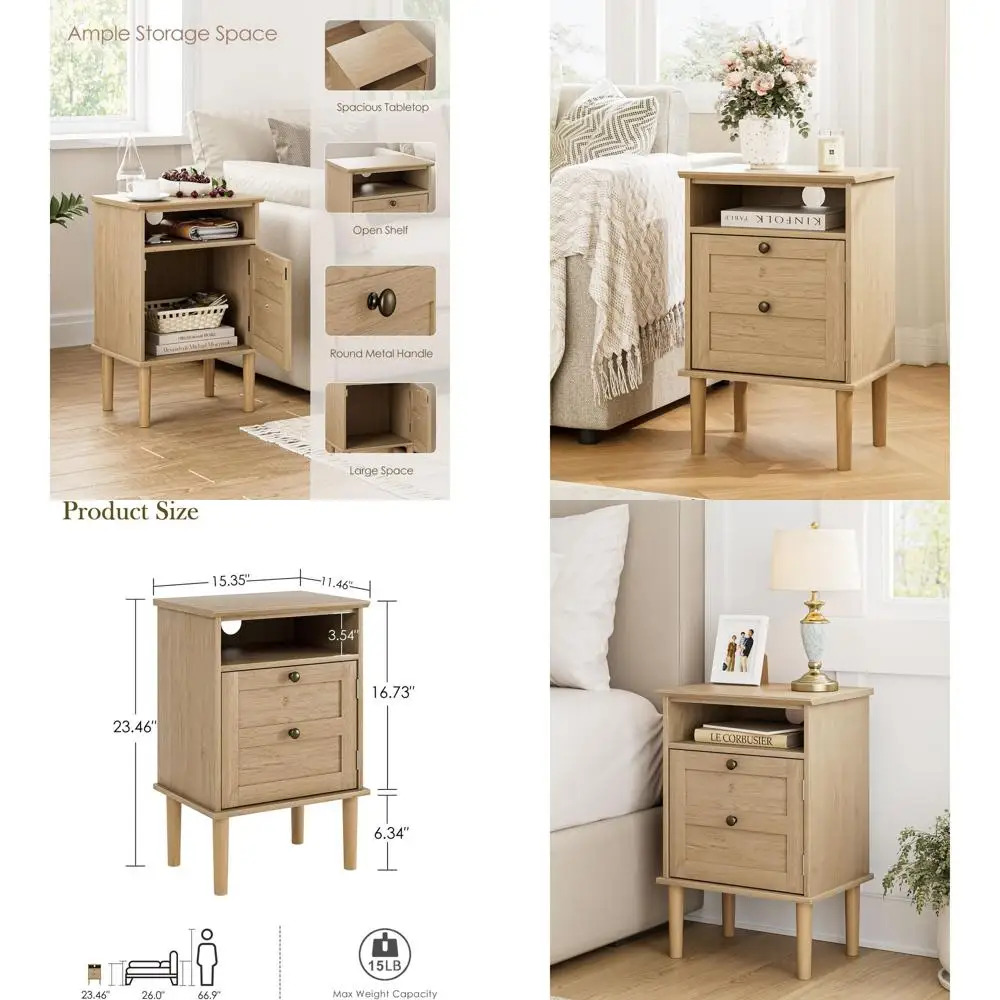 Прикроватная тумбочка в богемном стиле с выдвижным ящиком и открытой полкой, деревянный приставной столик для спальни или гостиной, натуральная отделка
Прикроватная тумбочка в богемном стиле с выдвижным ящиком и открытой полкой, деревянный приставной столик для спальни или гостиной, натуральная отделка