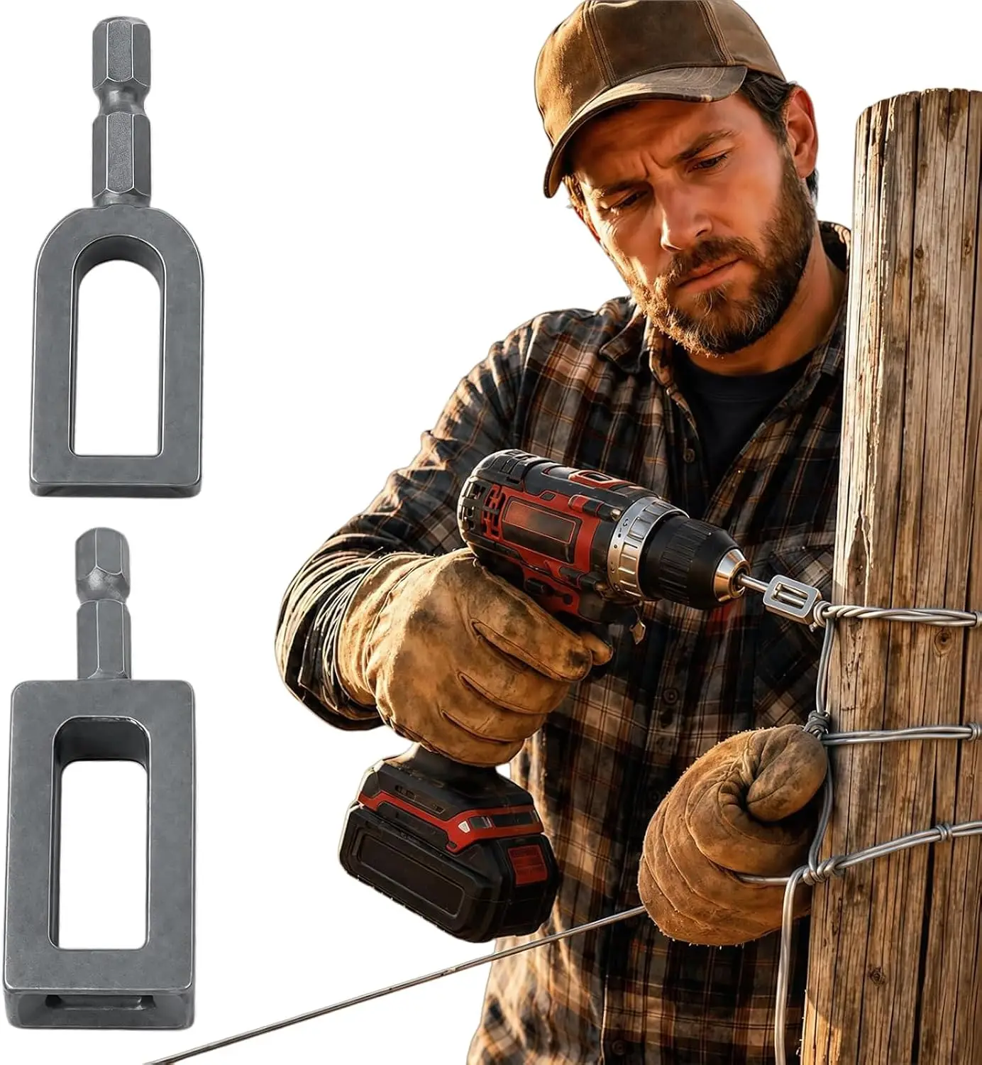 Wire Twister Tool for Drill, 2 Styles 9# 11# High Carbon Steel Wire Twisting Tool, 1/4" Hex Shank Heavy Duty Steel Wire Twisting Tool for Farm Fence, Ranch, Rebar Tying, Construction (9#,11# 2 PCS)
Wire Twister Tool for Drill, 2 Styles 9# 11# High Carbon Steel Wire Twisting Tool, 1/4" Hex Shank Heavy Duty Steel Wire Twisting Tool for Farm Fence, Ranch, Rebar Tying, Construction (9#,11# 2 PCS)