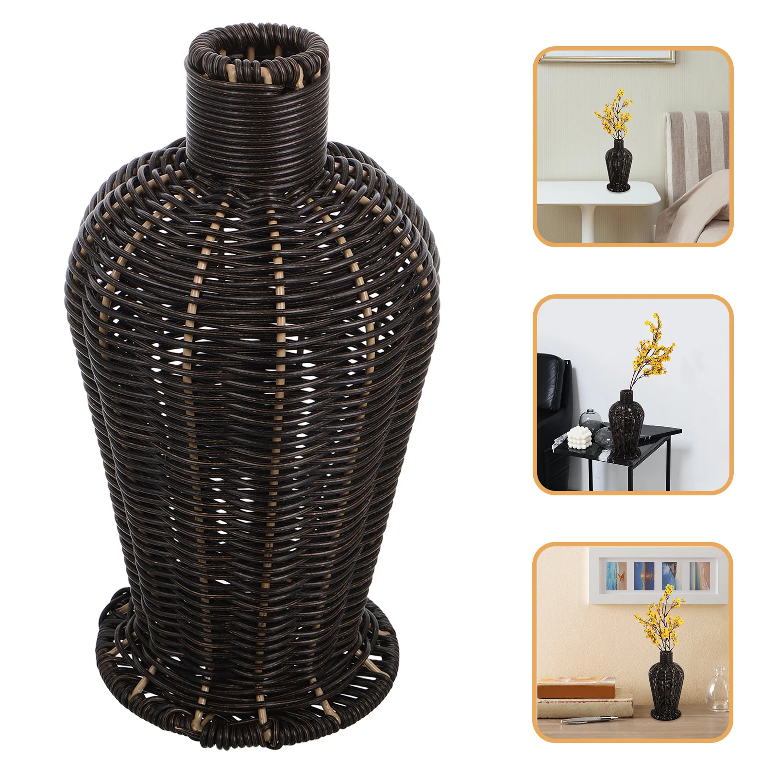 Plastic Wicker Flower Vase Imitation Rattan Woven Rustic Decorative Dried Flower Holder for Living Room Bedroom Bathroom Table
Plastic Wicker Flower Vase Imitation Rattan Woven Rustic Decorative Dried Flower Holder for Living Room Bedroom Bathroom Table
