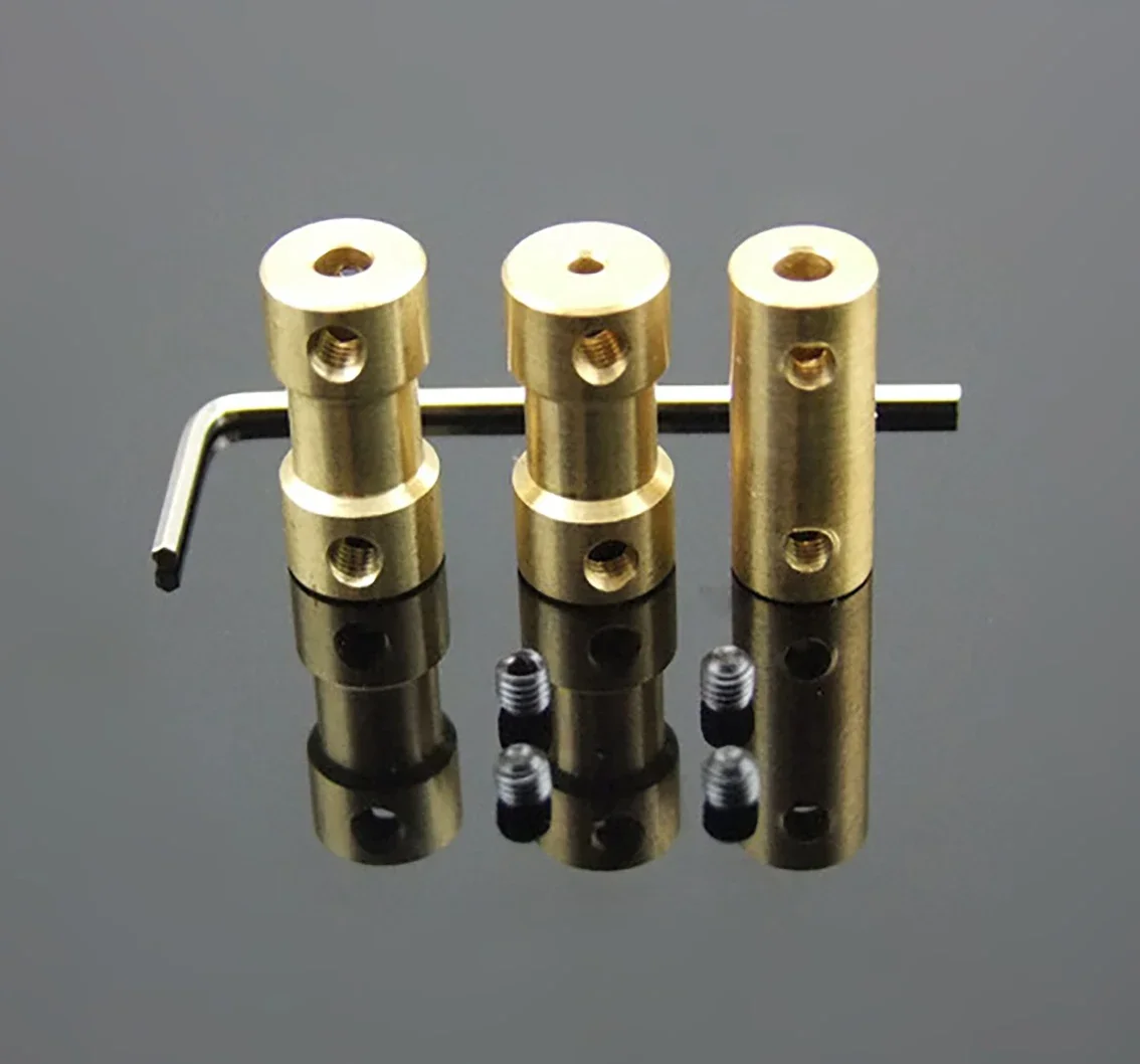 2Pcs Copper Rigid Shaft Coupler Bore 2/2.3/3/3.17/4/5/6mm Motor Coupling Connector Vehicle Ship Aircraft Model Parts 
2Pcs Copper Rigid Shaft Coupler Bore 2/2.3/3/3.17/4/5/6mm Motor Coupling Connector Vehicle Ship Aircraft Model Parts
