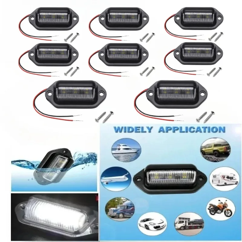 White LED Plate Light, 12V-24V DC Waterpro Plate Lamp Taillight For Truck SUV Trailer RV Boats as Dome0 or Under Hood Light
White LED Plate Light, 12V-24V DC Waterpro Plate Lamp Taillight For Truck SUV Trailer RV Boats as Dome0 or Under Hood Light