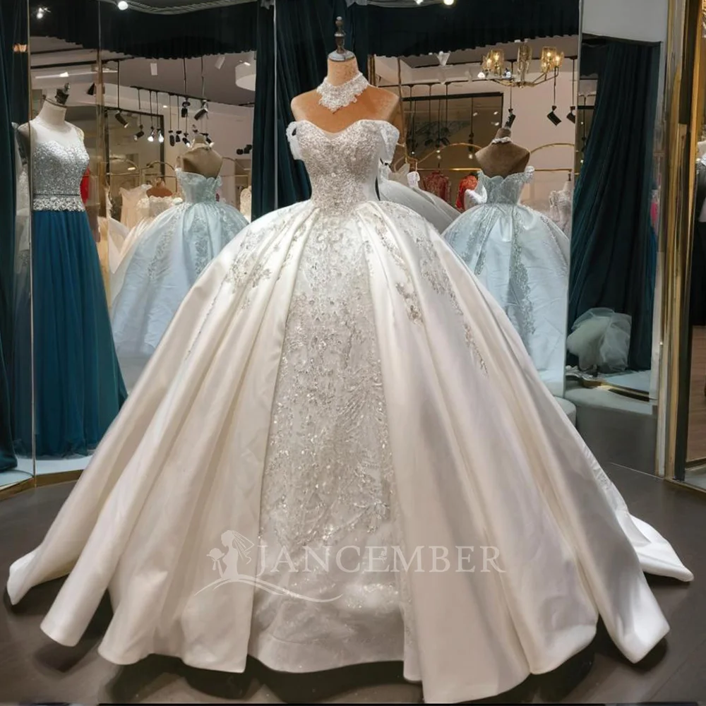 Customized Ball Gown Wedding Dress Removable Sleeves Sequin Plus Size Bridal Dresses Princess Wedding Gowns свадебное
Customized Ball Gown Wedding Dress Removable Sleeves Sequin Plus Size Bridal Dresses Princess Wedding Gowns свадебное