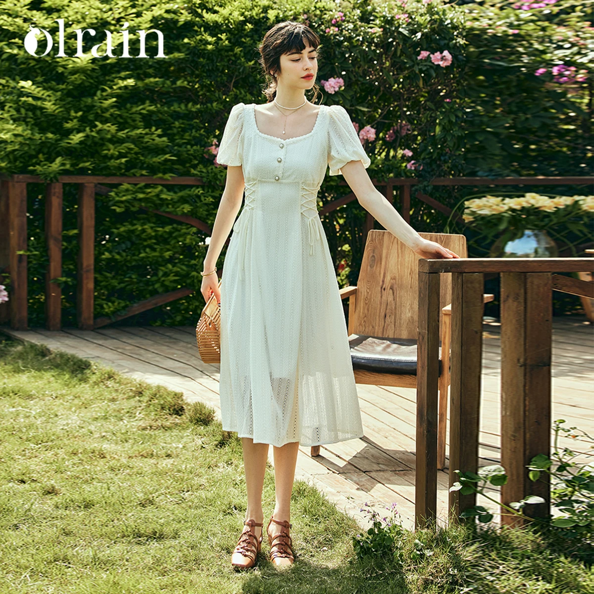 OLrain Women Summer Dresses 2026 French Square Neck Ladies Dress Waist Lace-up Dress Bubble Sleeve Pure Cotton Dress O23XL63120
OLrain Women Summer Dresses 2026 French Square Neck Ladies Dress Waist Lace-up Dress Bubble Sleeve Pure Cotton Dress O23XL63120