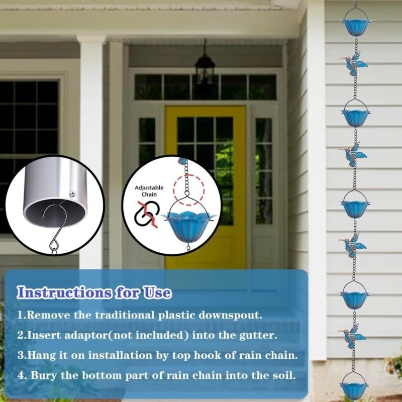 Artistic Water Flows Rain Chain For Gutters Outdoor Yard Decorative Accessories B03E
Artistic Water Flows Rain Chain For Gutters Outdoor Yard Decorative Accessories B03E
