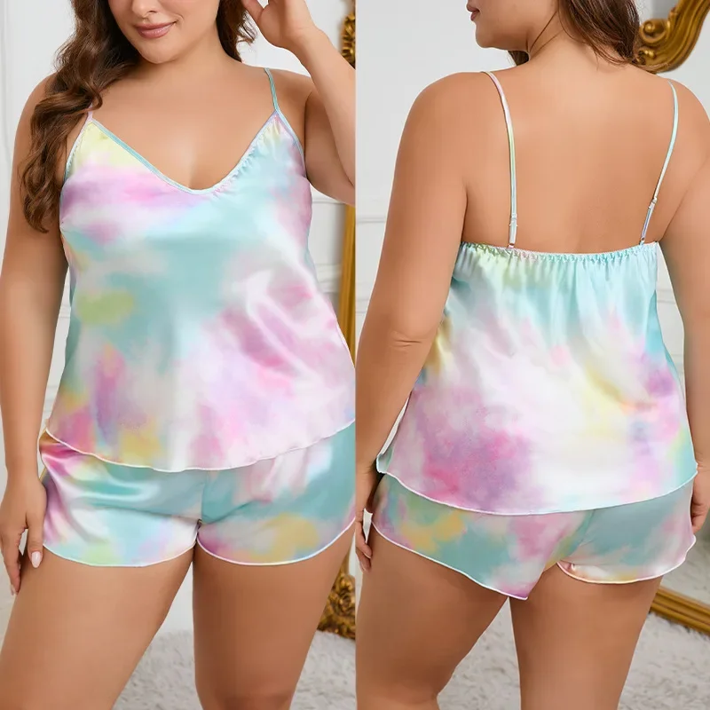 2 Pieces Set Women's Pajama Shorts Suit Satin Print Underwear Sexy Lingerie Camisoles Tanks Nighty Ladies Loungewear Homewear
2 Pieces Set Women's Pajama Shorts Suit Satin Print Underwear Sexy Lingerie Camisoles Tanks Nighty Ladies Loungewear Homewear