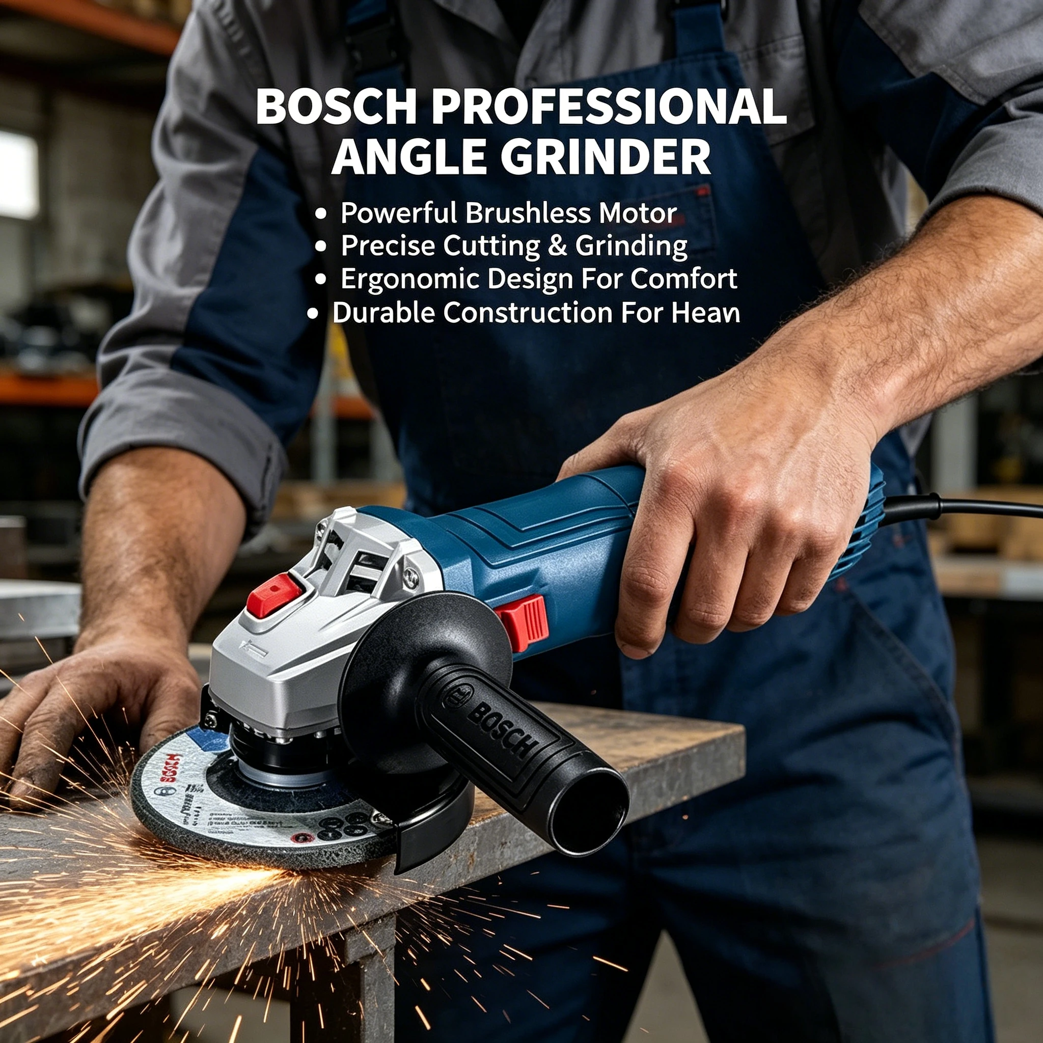 Bosch GWS700 Corded Angle Grinder, 12000RPM High Speed, Side Auxiliary Handle for Safe Cutting & Polishing
Bosch GWS700 Corded Angle Grinder, 12000RPM High Speed, Side Auxiliary Handle for Safe Cutting & Polishing
