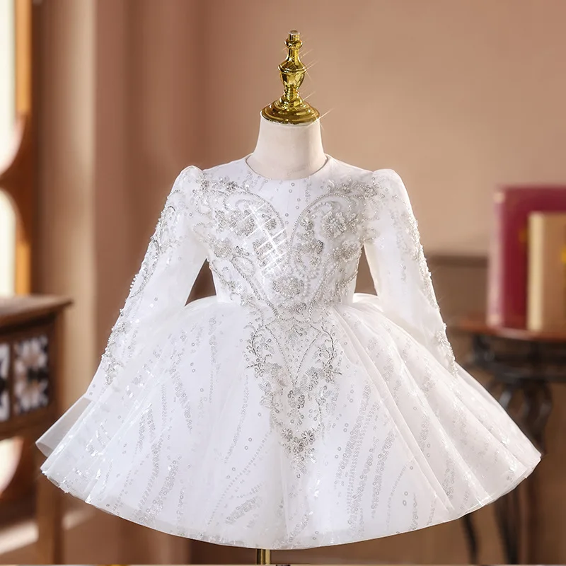 Children Birthday Baptism White Princess Ball Gown Girls Cute Wedding Performance Dress g486
Children Birthday Baptism White Princess Ball Gown Girls Cute Wedding Performance Dress g486