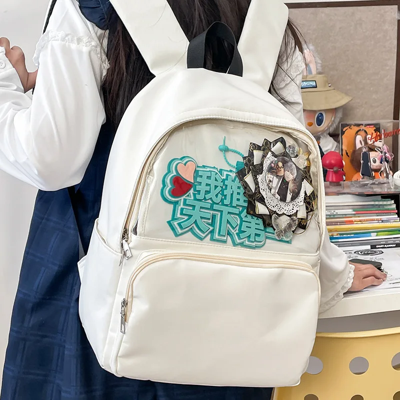 Anime style small appetite schoolbag female transparent bar pain bag backpack junior school girl college student party backpack
Anime style small appetite schoolbag female transparent bar pain bag backpack junior school girl college student party backpack