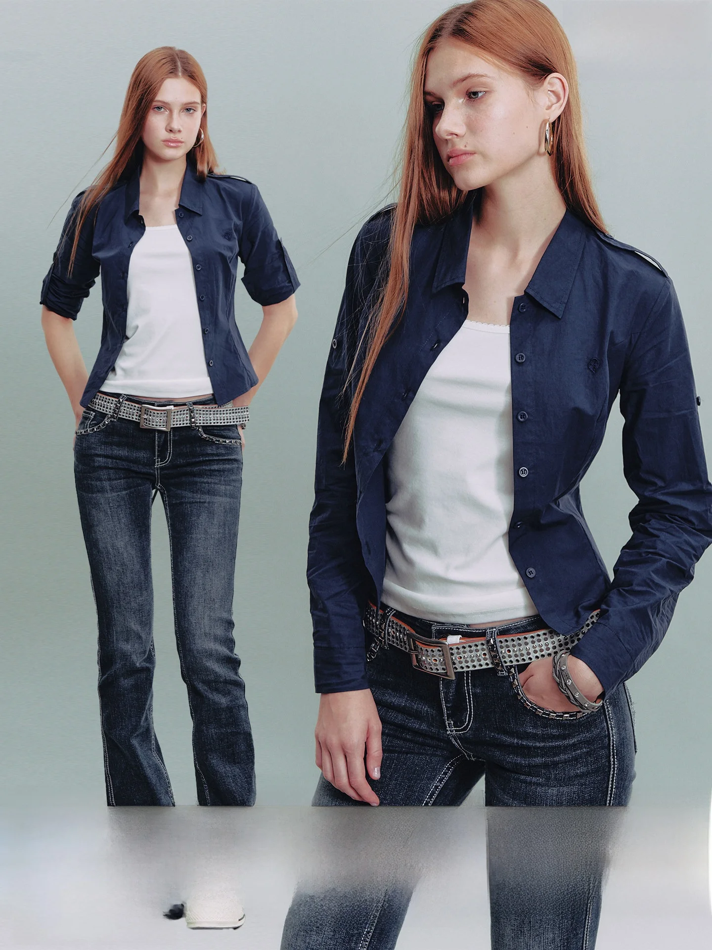 NECY Women's Slim Fit Long Sleeve Shirt Vintage Dark Blue Casual Style Commute Fashion Tummy Control Top for Autumn
NECY Women's Slim Fit Long Sleeve Shirt Vintage Dark Blue Casual Style Commute Fashion Tummy Control Top for Autumn