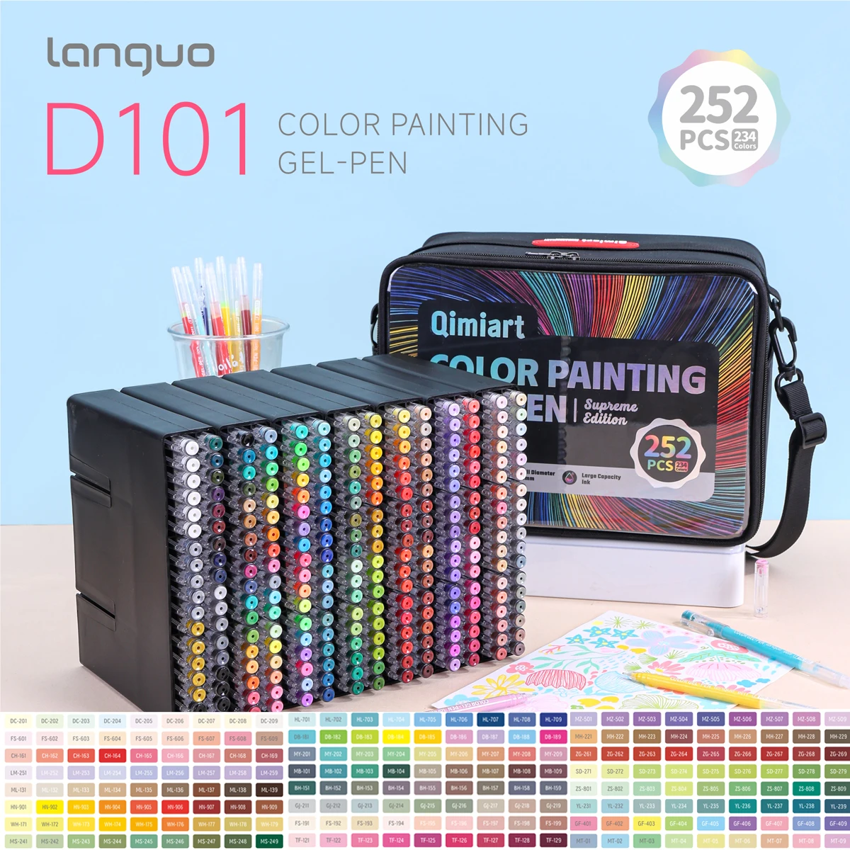 Languo 234-color/252-piece acrylic gel pen Multi-Color Handbook Pen Colored gel pens Student Writing Painting Drawing Marker
Languo 234-color/252-piece acrylic gel pen Multi-Color Handbook Pen Colored gel pens Student Writing Painting Drawing Marker