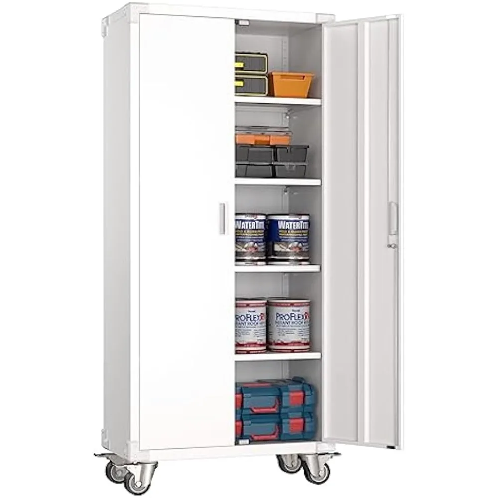 Metal Storage Cabinet with Wheels,Heavy Duty Office Storage Cabinet with Lock,Steel Cabinet with 2 Doors and 4 Adjustable Shelv
Metal Storage Cabinet with Wheels,Heavy Duty Office Storage Cabinet with Lock,Steel Cabinet with 2 Doors and 4 Adjustable Shelv