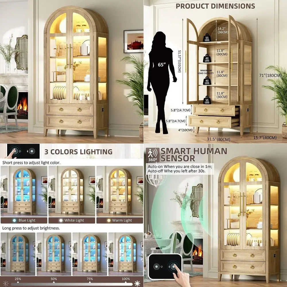 HUIMEI2Y Glass Display Cabinet 4Shelf with Double Door, Curio Cabinets Fast Installation in 30 Mins, Tempered Glass Floor Stand
HUIMEI2Y Glass Display Cabinet 4Shelf with Double Door, Curio Cabinets Fast Installation in 30 Mins, Tempered Glass Floor Stand