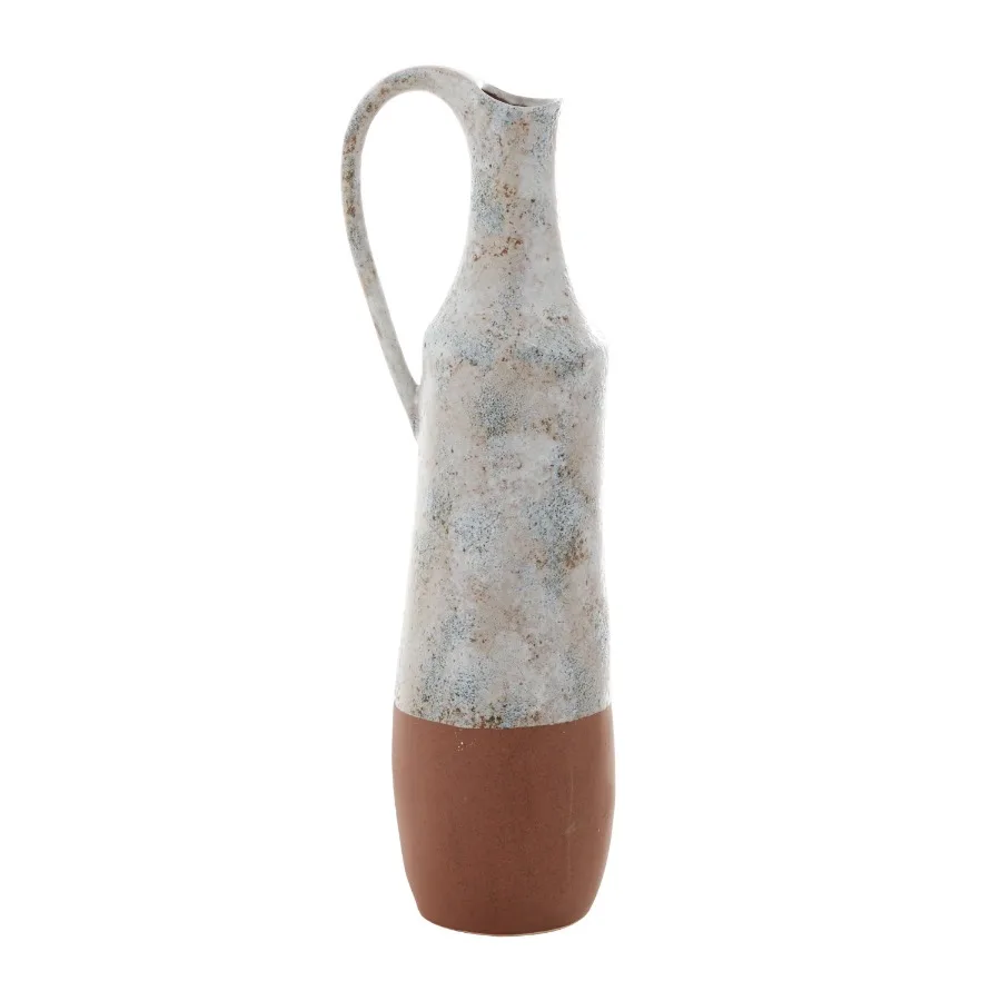 23" Handmade White Ceramic Vase with Terracotta Accents
23" Handmade White Ceramic Vase with Terracotta Accents