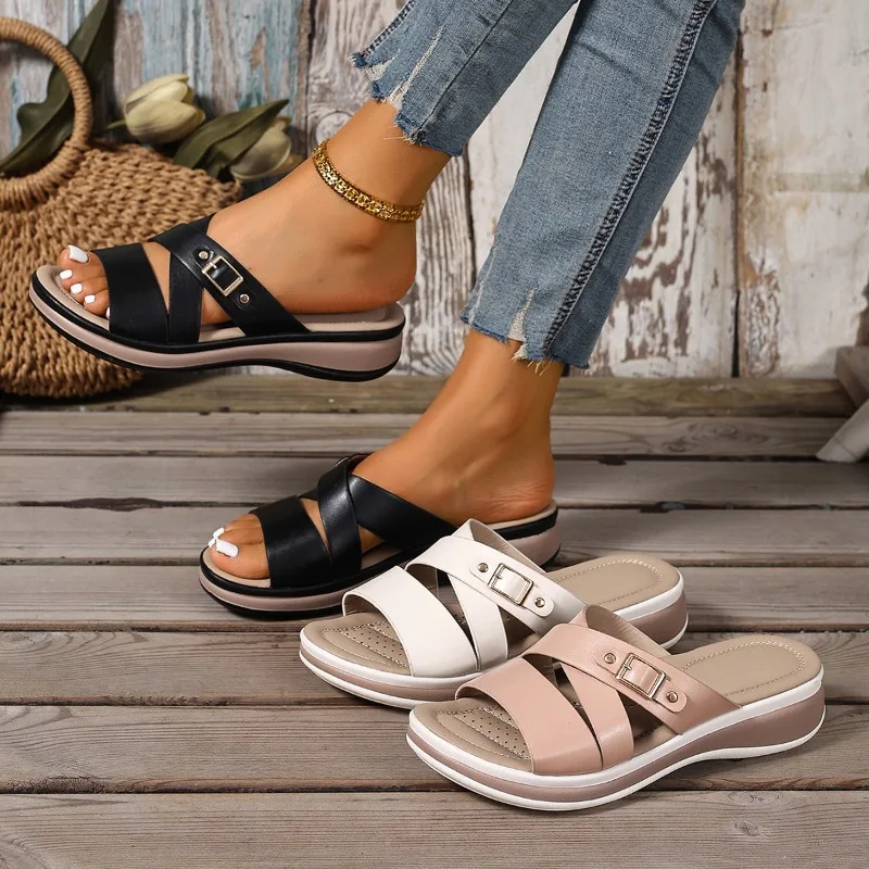 2026 Women's Slippers Ladies Casual High Heels Wedges Sandals Fashion Open Toe Rome Summer Shoes for Women'S Sandals Summer
2026 Women's Slippers Ladies Casual High Heels Wedges Sandals Fashion Open Toe Rome Summer Shoes for Women'S Sandals Summer