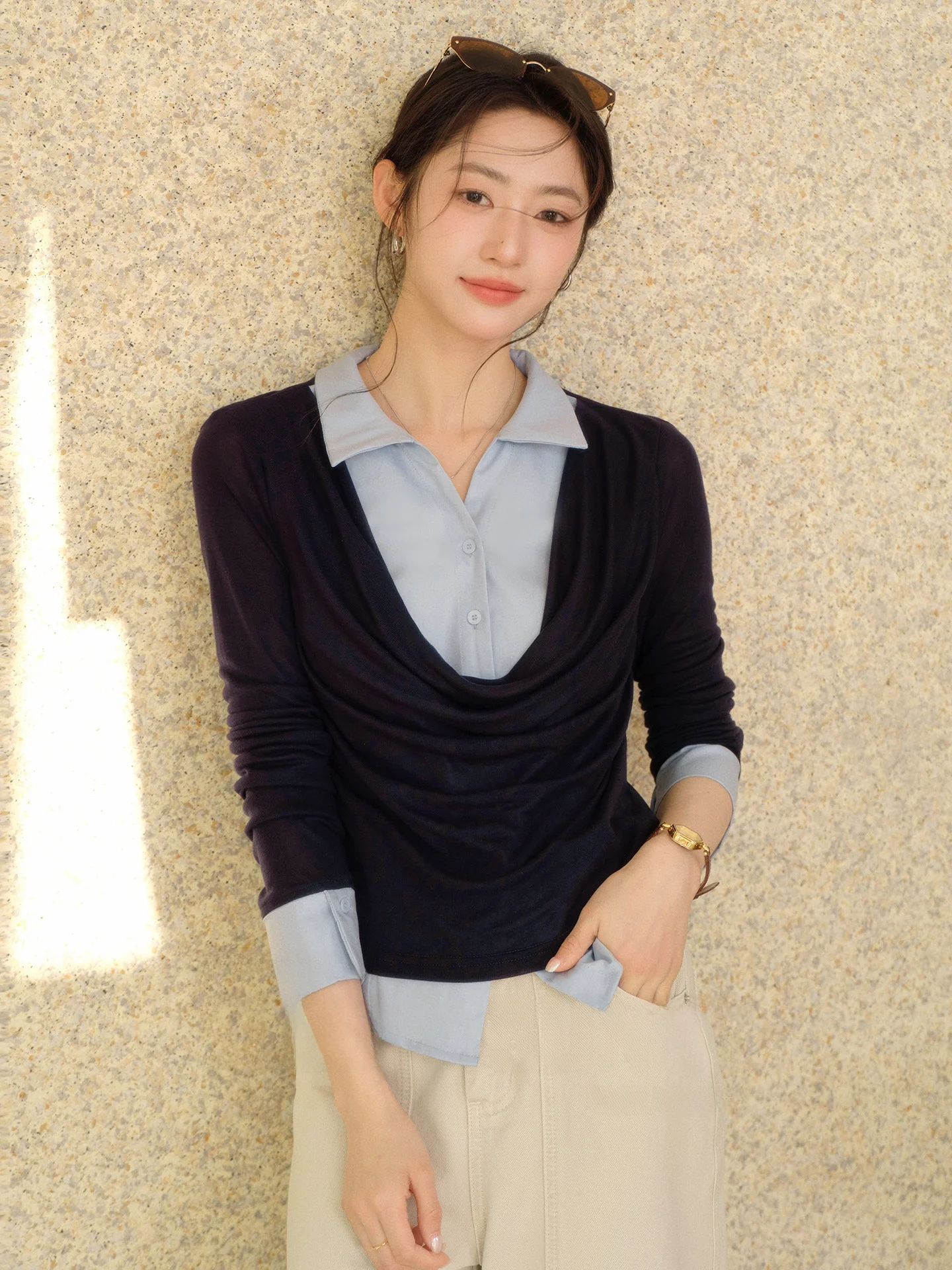 Spybunny Silk Wool Long Sleeve Shirt Women Summer Design Slimming Top Color Block Contrast Fabric Breathable Comfortable
Spybunny Silk Wool Long Sleeve Shirt Women Summer Design Slimming Top Color Block Contrast Fabric Breathable Comfortable